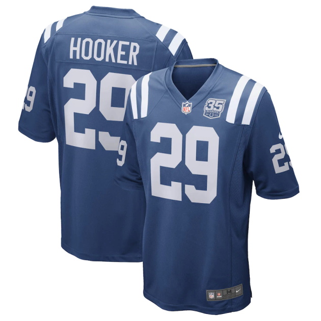 mens nike malik hooker royal indianapolis colts 35th season game jersey
